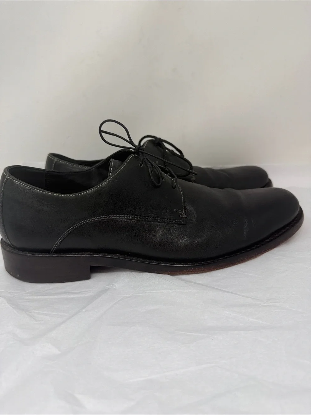 Cole Haan Black Leather Derby Dress Shoes Size 12 office business casual preppy